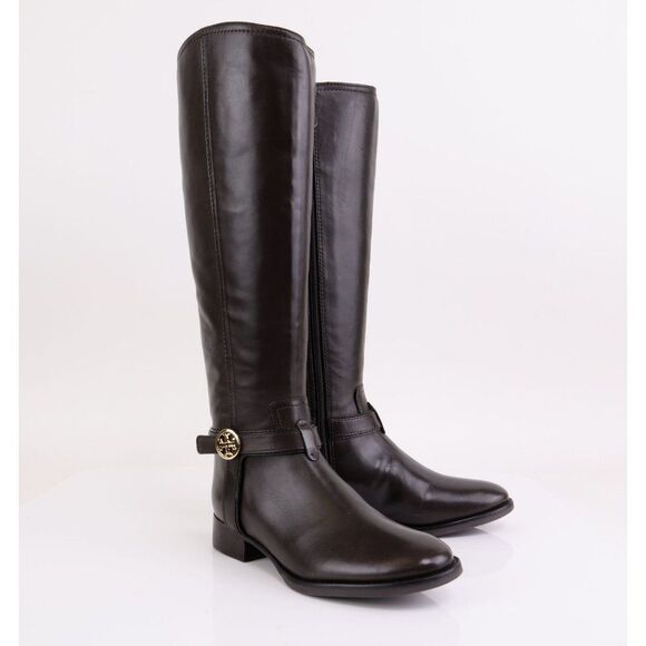 Turnlock Riding Boot: Women Tory Burch Bristol 30MM Riding Boots Equestrian Calf Coconut 5.5